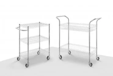 Verchroomd stalen trolleys